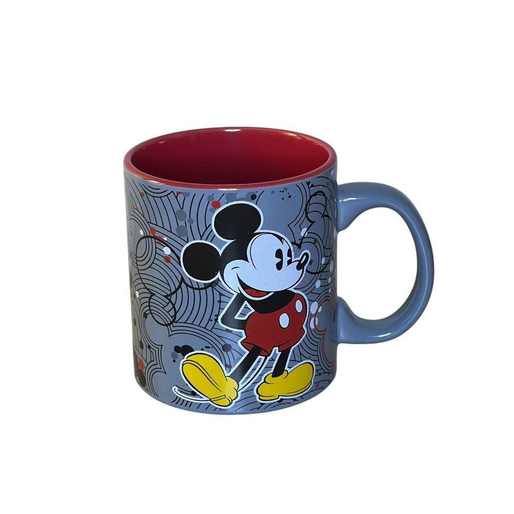 Disney Mickey Mouse 20 oz Coffee Mug Ceramic Dishwasher Microwave Safe Gray Grey - Picture 3 of 8